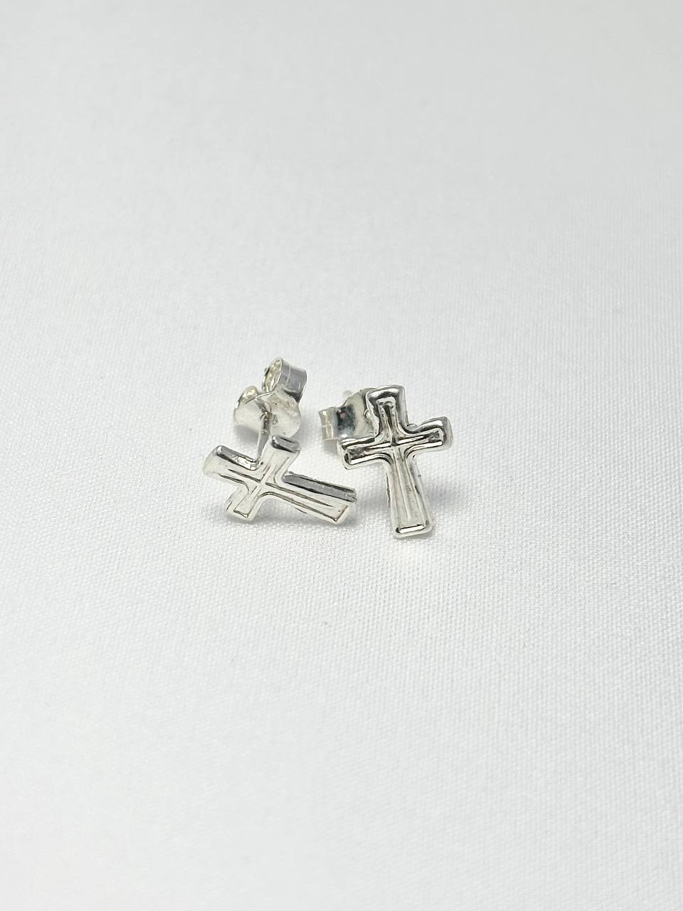 Aretes Cruz en Plata