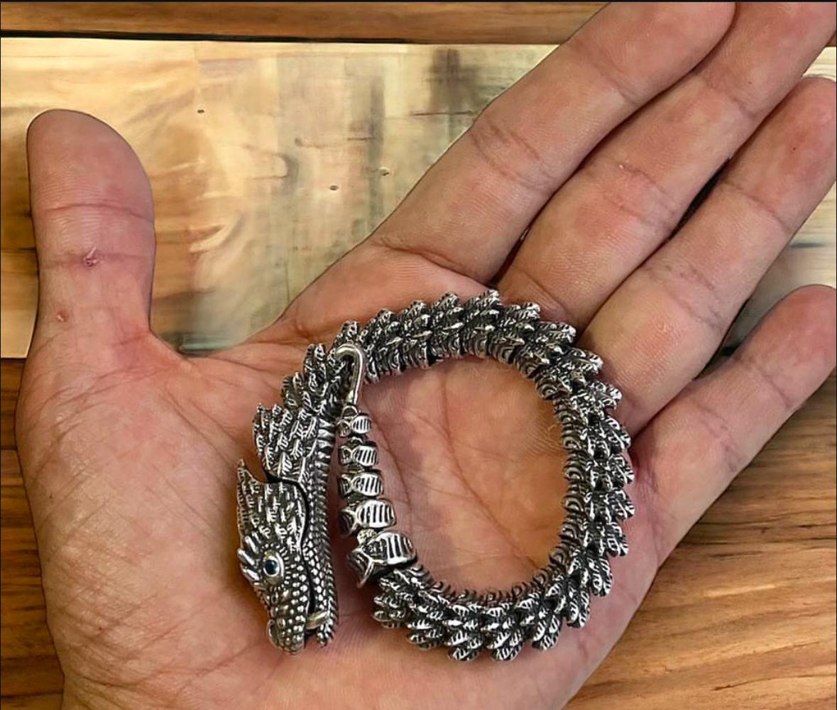 Pulsera en Plata Serpiente Mística