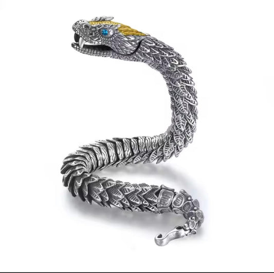 Pulsera en Plata Serpiente Mística